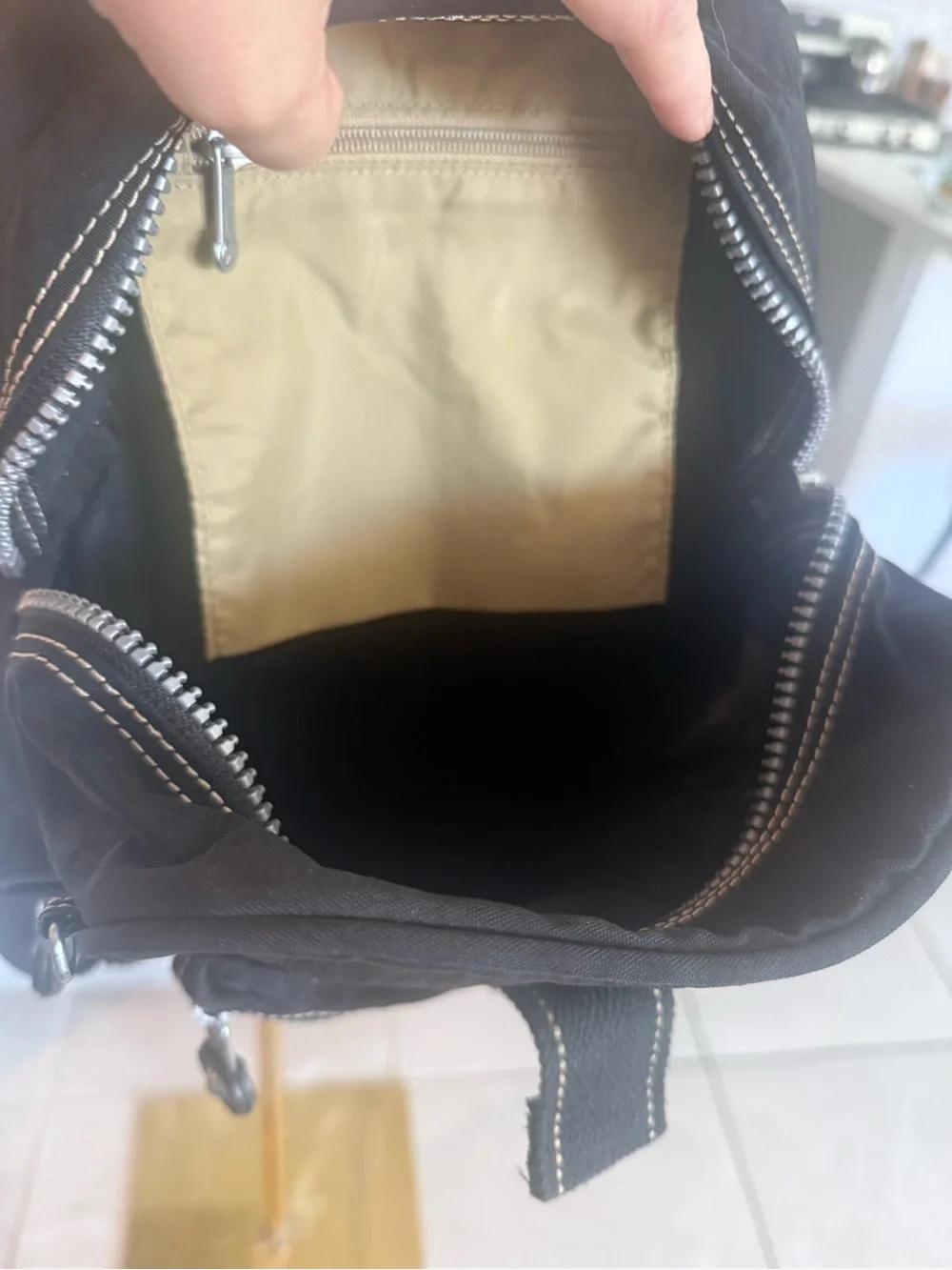 Kipling Black Backpack with Front Flap and Logo Patch
